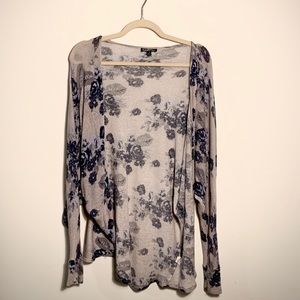 “freshman” open cardigan blue rose 🌹 pattern